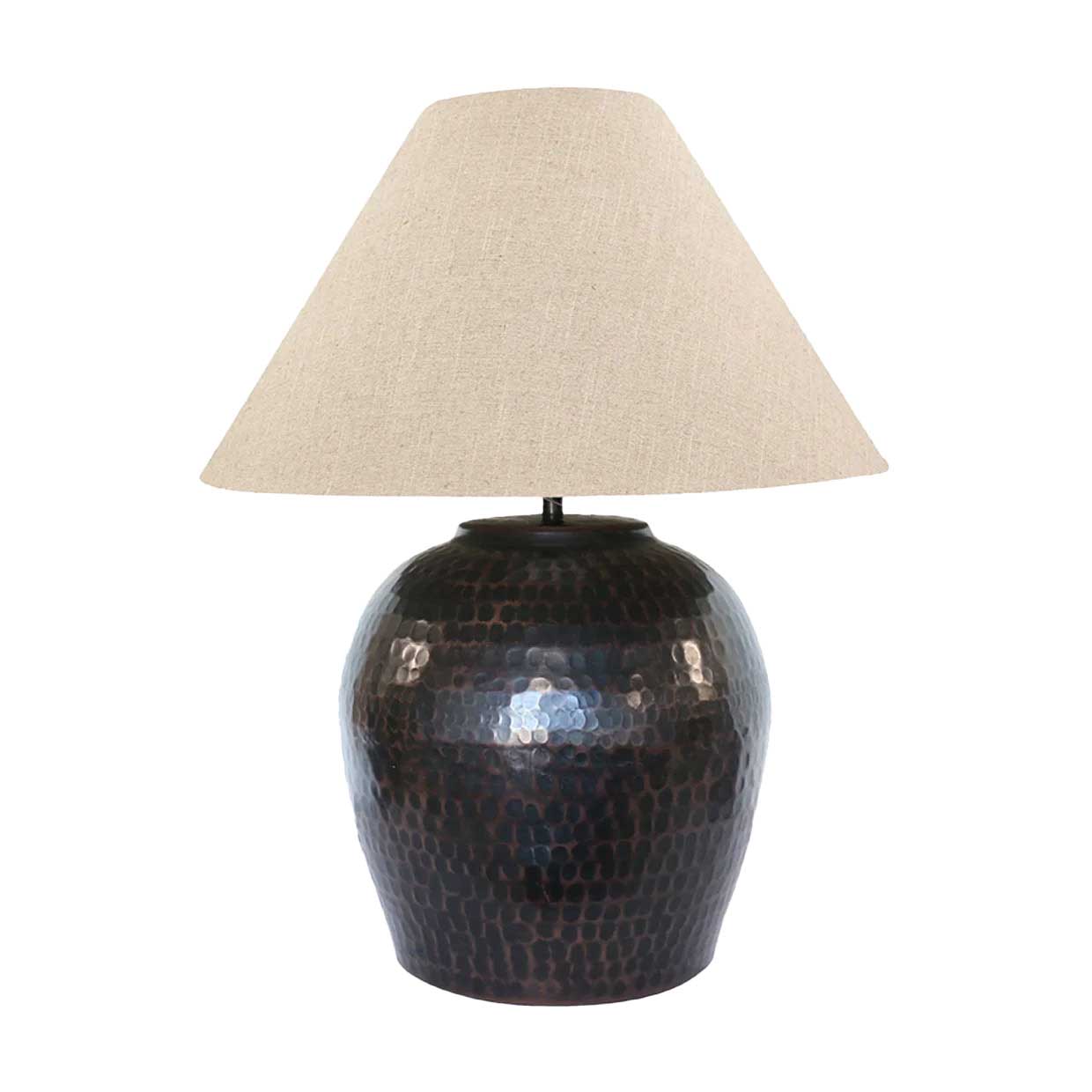 CC Interiors Romo Dark Bronze Lamp With Basket Weave Shade 46cm